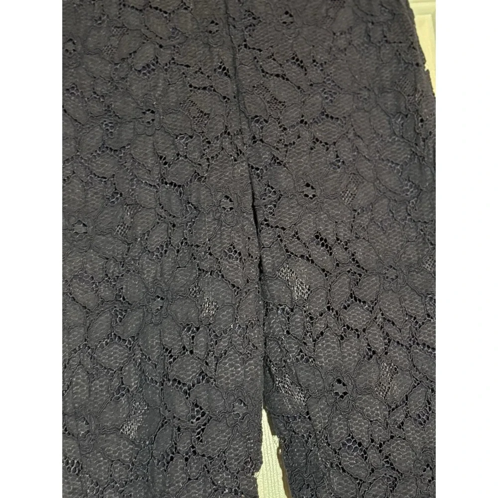 Free People Womens Pants Size XS Wild Laces Pull On Crop Flare Blue Lined Floral